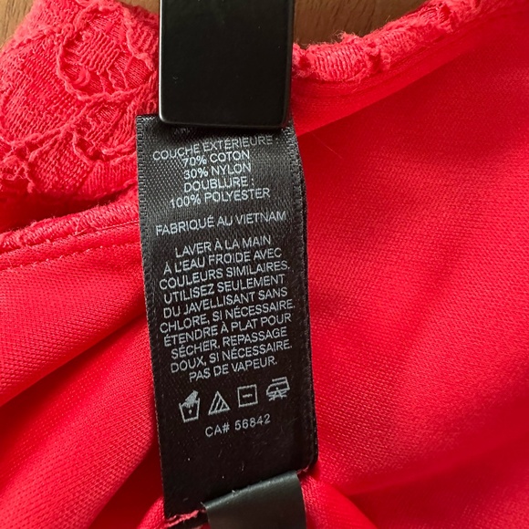 Express Red Lace High Waisted Midi Pencil Skirt NWT - Picture 12 of 12